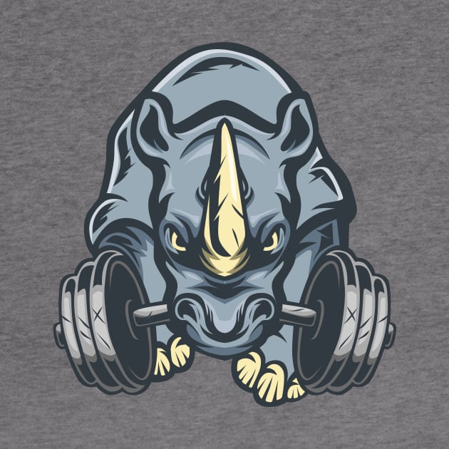 Rhino Gym illustration, Rhino Barbell by otastd